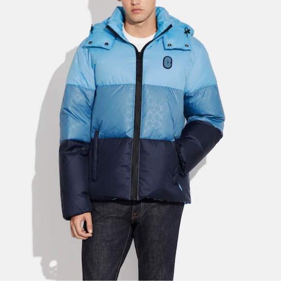 Coach Colourblock Down Jacket. - Picture 2 of 4